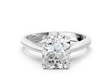 White gold Radiant Cut Diamond Solitaire Engagement Ring with Cathedral Setting and Four-Prong Mount_14
