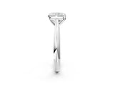 White gold Radiant Cut Diamond Solitaire Engagement Ring with Cathedral Setting and Four-Prong Mount_16