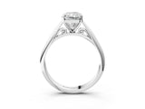 White gold Radiant Cut Diamond Solitaire Engagement Ring with Cathedral Setting and Four-Prong Mount_17
