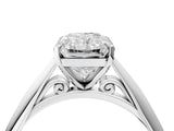 White gold Radiant Cut Diamond Solitaire Engagement Ring with Cathedral Setting and Four-Prong Mount_18