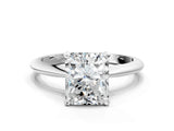 White gold Radiant Cut Diamond Solitaire Engagement Ring with Classic Band and Four-Prong Setting_180