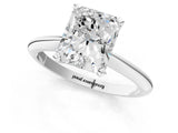 White gold Radiant Cut Diamond Solitaire Engagement Ring with Classic Band and Four-Prong Setting_182