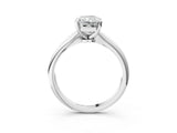 White gold Radiant Cut Diamond Solitaire Engagement Ring with Classic Band and Four-Prong Setting_184