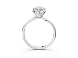 White gold Radiant Cut Diamond Solitaire Engagement Ring with Four-Prong Setting and Classic Band_23