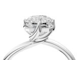 White gold Radiant Cut Diamond Solitaire Engagement Ring with Four-Prong Setting and Classic Band_24