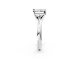 White gold Radiant Cut Diamond Solitaire Engagement Ring with Round Band and Four-Prong Setting_487