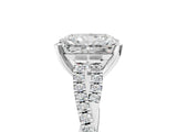 White gold Radiant Cut Diamond Solitaire Engagement Ring with Twisted Pavé Band and Four-Prong Setting_80