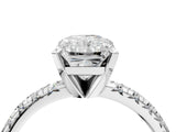 White gold Radiant Cut Diamond Solitaire Pavé Engagement Ring with Round Band and Prong Setting_104