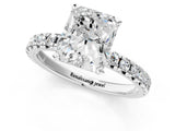 White gold Radiant Cut Diamond Solitaire Pavé Engagement Ring with Round Band and Prong Setting_53