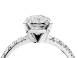 White gold Radiant Cut Diamond Solitaire Pavé Engagement Ring with Round Band and Prong Setting_56