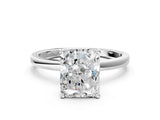 White gold Radiant Cut Diamond Solitaire Ring with Classic Band and Four-Prong Setting_101