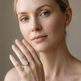 White gold Radiant Cut Diamond Solitaire Ring with Filigree Band and Four-Prong Setting_14