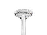 White gold Radiant Cut Diamond Solitaire Ring with Flower Prong Setting and Classic Band_287