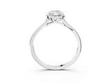White gold Radiant Cut Diamond Solitaire Ring with Flower Prong Setting and Classic Band_33