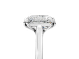 White gold Radiant Cut Diamond Solitaire Ring with Flower Prong Setting and Classic Band_35