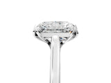 White gold Radiant Cut Diamond Solitaire Ring with Flower Prong Setting and Classic Band_71