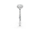 White gold Radiant Cut Diamond Solitaire Ring with Four-Prong Setting and Pavé Band_5