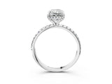 White gold Radiant Cut Diamond Solitaire Ring with Four-Prong Setting and Pavé Band_6