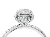 White gold Radiant Cut Diamond Solitaire Ring with Four-Prong Setting and Pavé Band_7