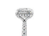 White gold Radiant Cut Diamond Solitaire Ring with Four-Prong Setting and Pavé Band_8