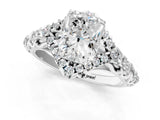White gold Radiant Cut Diamond Solitaire Ring with Hidden Halo and Pavé Band_34