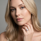 White gold Radiant Cut Diamond Solitaire Ring with Pavé Band and Hidden Halo_28