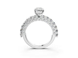 White gold Radiant Cut Diamond Solitaire Ring with Shared Prong Pavé Band and Four-Prong Setting_138