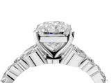 White gold Radiant Cut Diamond Solitaire Ring with Side Stones and Four-Prong Setting_76