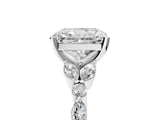 White gold Radiant Cut Diamond Solitaire Ring with Side Stones and Four-Prong Setting_77