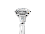 White gold Radiant Cut Diamond Solitaire Ring with Tapered Baguette Accents and Four-Prong Setting_111