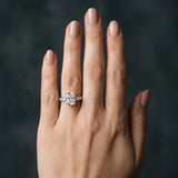 White gold Radiant Cut Diamond Solitaire Ring with Tapered Baguette Accents and Four-Prong Setting_12