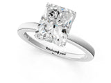 White gold Radiant Cut Diamond Solitaire Ring with Thin Band and Prong Setting_13