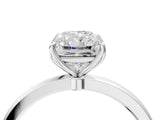 White gold Radiant Cut Diamond Solitaire Ring with Thin Band and Prong Setting_16