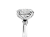 White gold Radiant Cut Diamond Solitaire Ring with Thin Band and Prong Setting_17