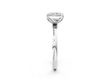 White gold Radiant Cut Diamond Solitaire Ring with Thin Band and Prong Setting_38