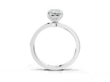 White gold Radiant Cut Diamond Solitaire Ring with Thin Band and Prong Setting_39