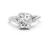 White gold Radiant Cut Diamond Solitaire Ring with Twist Band and Four-Prong Setting_91