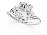 White gold Radiant Cut Diamond Solitaire Ring with Twist Band and Four-Prong Setting_92