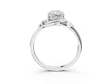 White gold Radiant Cut Diamond Solitaire Ring with Twist Band and Four-Prong Setting_94