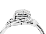 White gold Radiant Cut Diamond Solitaire Ring with Twist Band and Four-Prong Setting_99