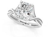 White gold Radiant Cut Diamond Solitaire Twist Band Prong Setting Ring_55