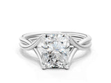 White gold Radiant Cut Diamond Solitaire Twist Band Prong Setting Ring_55