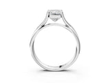 White gold Radiant Cut Diamond Solitaire Twist Band Prong Setting Ring_57