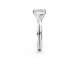 White gold Radiant Cut Diamond Solitaire Twist Band Prong Setting Ring_57