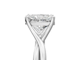 White gold Radiant Cut Diamond Solitaire Twist Band Prong Setting Ring_60