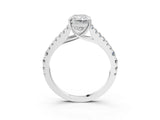 White gold Radiant Cut Diamond Split Shank Pavé Engagement Ring with Four-Prong Setting_93