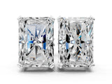 Silver 0.57 Carat F-G VS-SI Radiant Diamond Stud Earrings