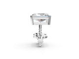 Silver 0.56 Carat E-F VVS-VS Radiant Diamond Stud Earrings