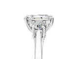 White gold Radiant Cut Diamond Three-Stone Engagement Ring with Prong Setting and Pavé Band_12
