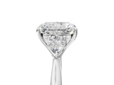 White gold Radiant Cut Diamond Three-Stone Ring with Pear Side Stones and Four-Prong Setting_81